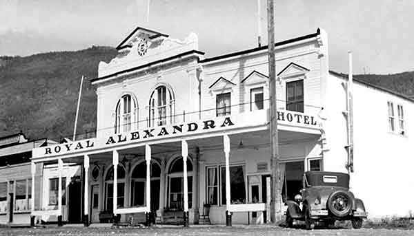 Street View Of Stylish Royal Alexandra Hotel Dawson City Yukon Late 1940's Surviving Gold Rush Days